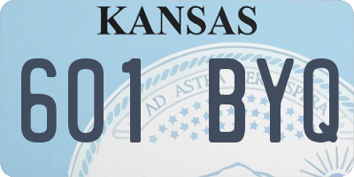 KS license plate 601BYQ