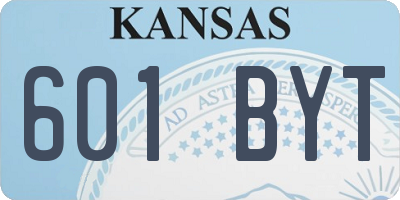 KS license plate 601BYT