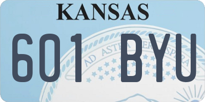 KS license plate 601BYU