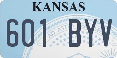 KS license plate 601BYV