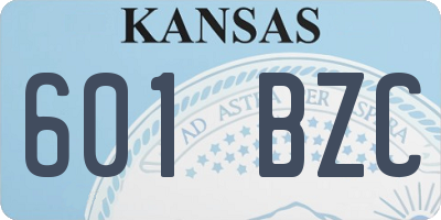KS license plate 601BZC