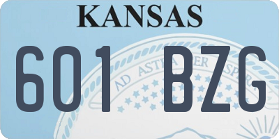 KS license plate 601BZG