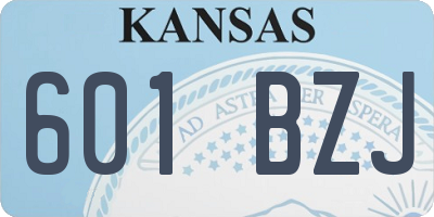 KS license plate 601BZJ