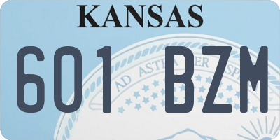 KS license plate 601BZM