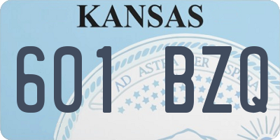 KS license plate 601BZQ