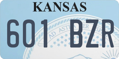 KS license plate 601BZR