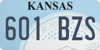 KS license plate 601BZS