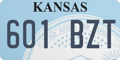KS license plate 601BZT