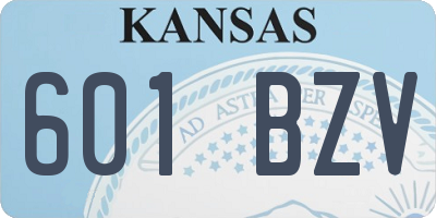 KS license plate 601BZV