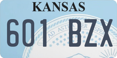 KS license plate 601BZX
