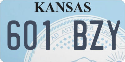 KS license plate 601BZY