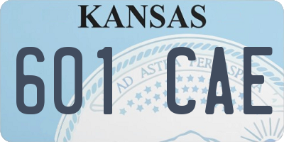 KS license plate 601CAE
