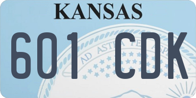 KS license plate 601CDK