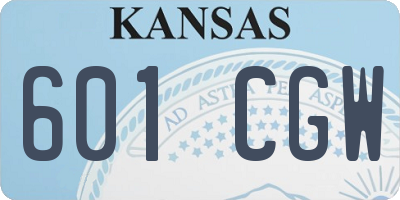 KS license plate 601CGW