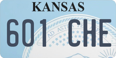 KS license plate 601CHE