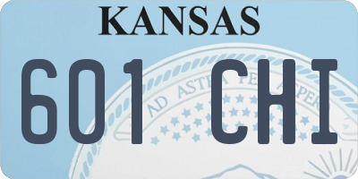 KS license plate 601CHI
