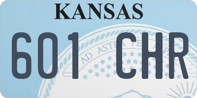 KS license plate 601CHR