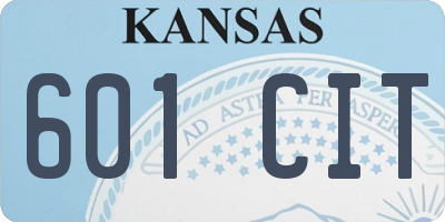 KS license plate 601CIT