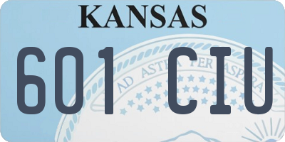 KS license plate 601CIU