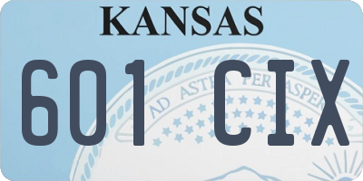 KS license plate 601CIX