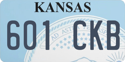 KS license plate 601CKB