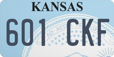 KS license plate 601CKF