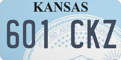 KS license plate 601CKZ