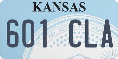 KS license plate 601CLA