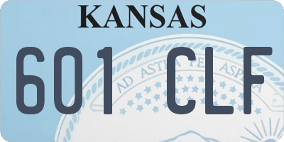KS license plate 601CLF