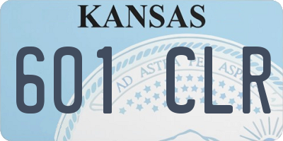 KS license plate 601CLR