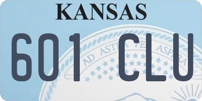 KS license plate 601CLU