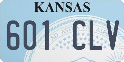 KS license plate 601CLV