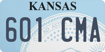 KS license plate 601CMA