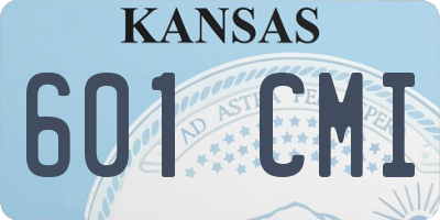 KS license plate 601CMI