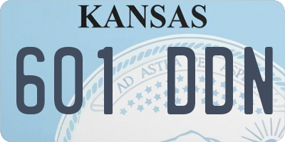 KS license plate 601DDN