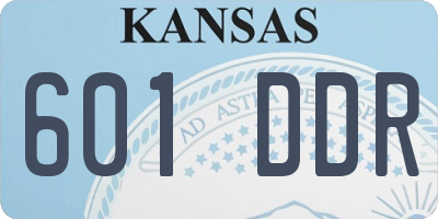 KS license plate 601DDR
