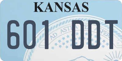 KS license plate 601DDT