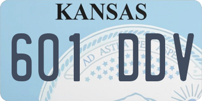 KS license plate 601DDV