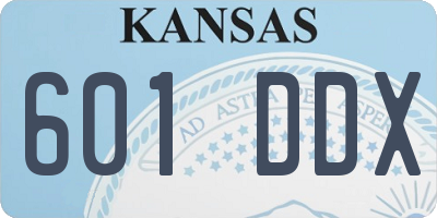 KS license plate 601DDX