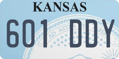 KS license plate 601DDY