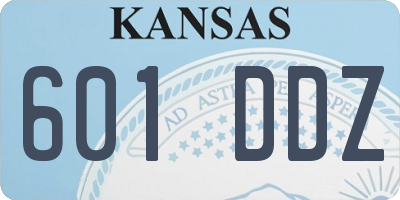 KS license plate 601DDZ