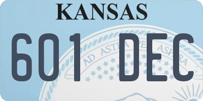 KS license plate 601DEC