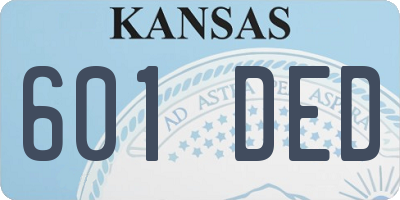 KS license plate 601DED
