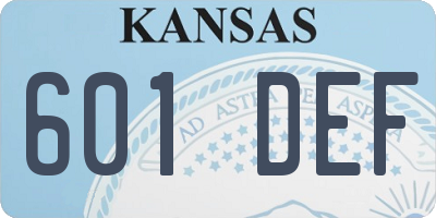 KS license plate 601DEF
