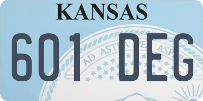 KS license plate 601DEG