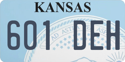 KS license plate 601DEH