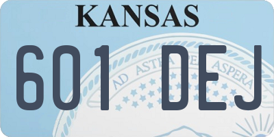 KS license plate 601DEJ