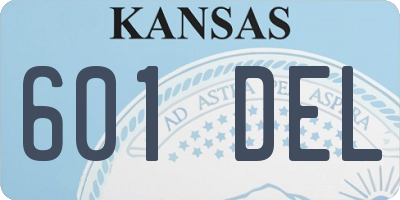 KS license plate 601DEL