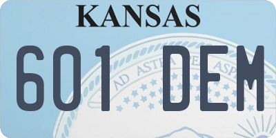 KS license plate 601DEM