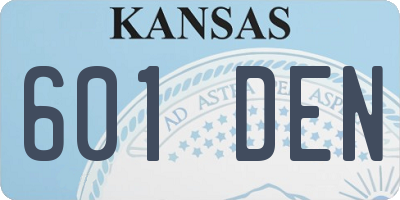 KS license plate 601DEN